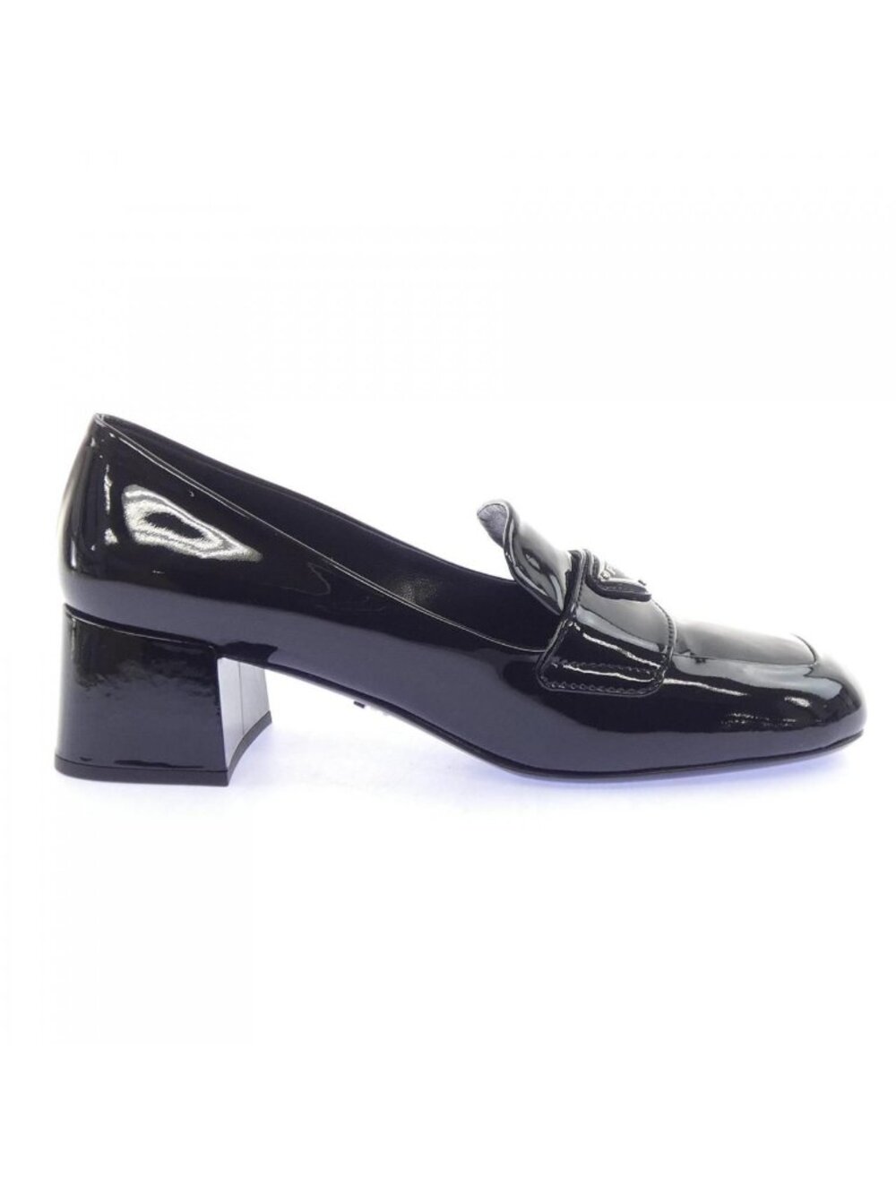 Prada Triangle Logo Chunky Heels Loafers Shoes